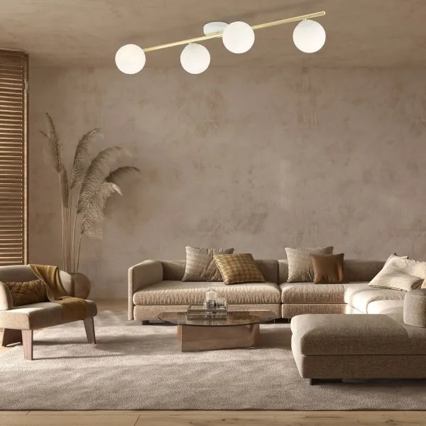 Plafonieră SPLENDI 4xE14/10W/230V alb/auriu