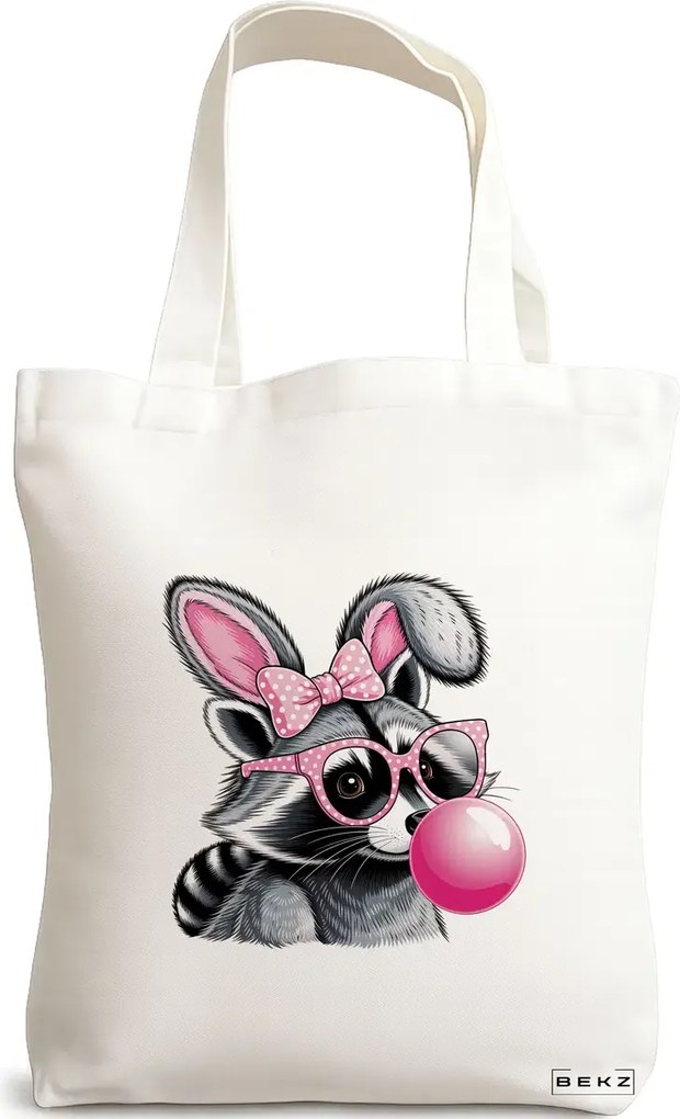 Sacosa de Panza pentru Cumparaturi, Geanta Tote, model Pinkie 38 x 34.5 cm, Alba, BEKZ®