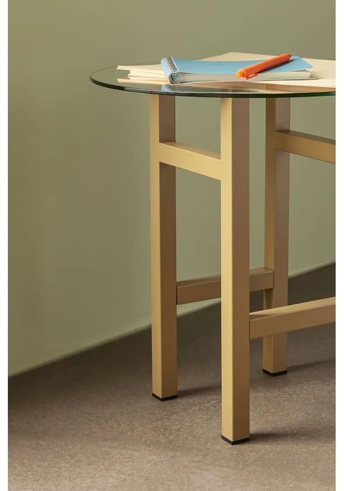 Măsuță auxiliară rotundă cu blat din sticlă ø 40 cm Elevate – Hübsch