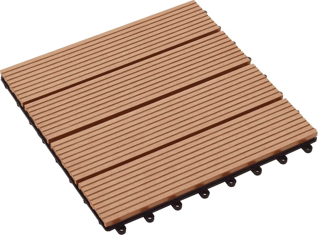 vidaXL Plăci pentru Deck 11 pcs Lemn de tec 30 x 30 cm Lemn compozit