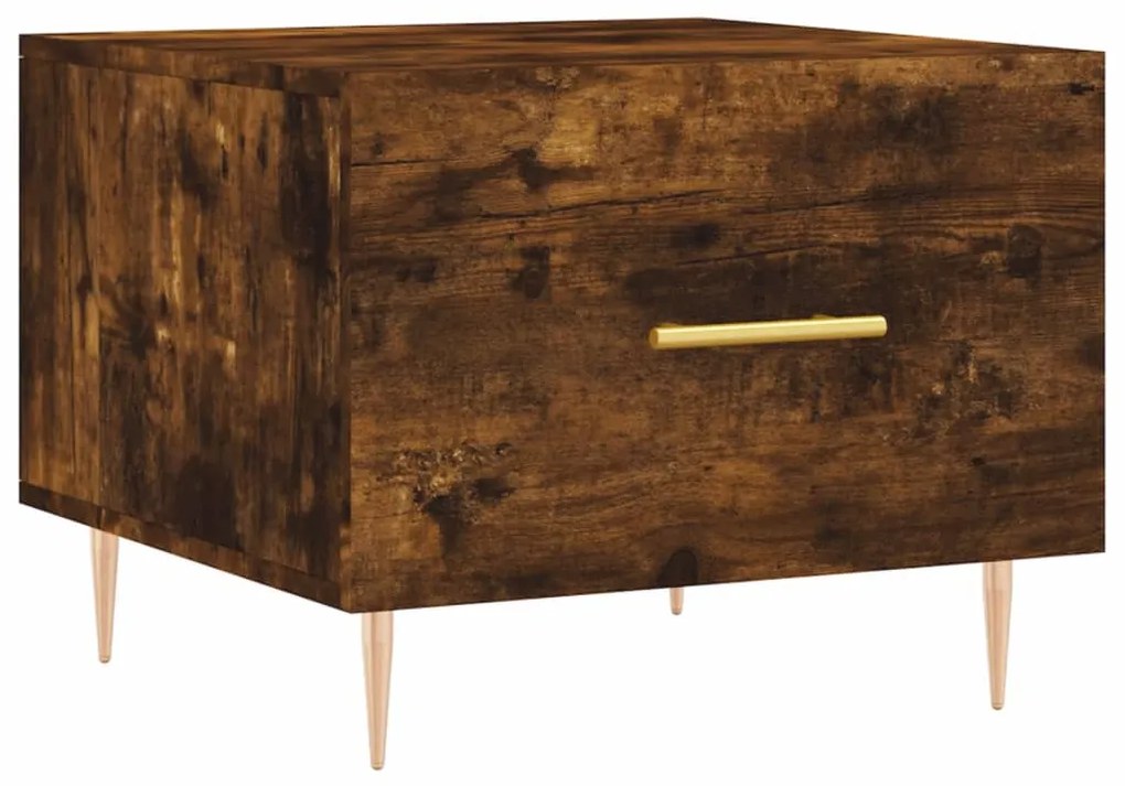 vidaXL Măsuță de cafea, stejar fumuriu, 50x50x40 cm, lemn prelucrat