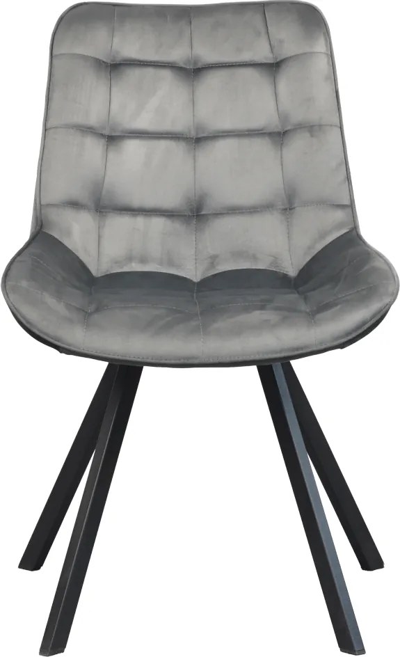 Scaun de sufragerie, ţesătură Velvet gri închis/negru, SAMIRA