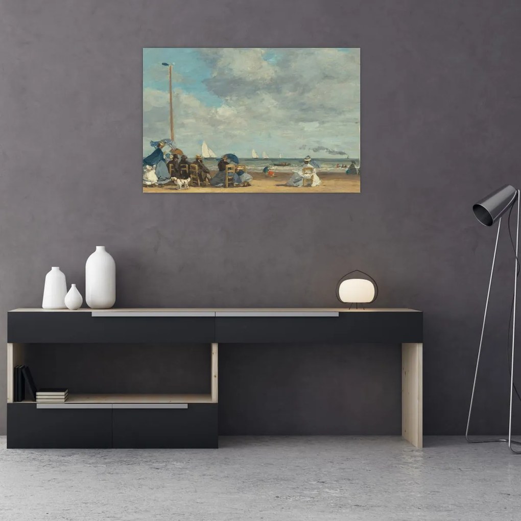 Tablou - Eugène Boudin, Beach at Trouville, reproducere (90x60 cm)