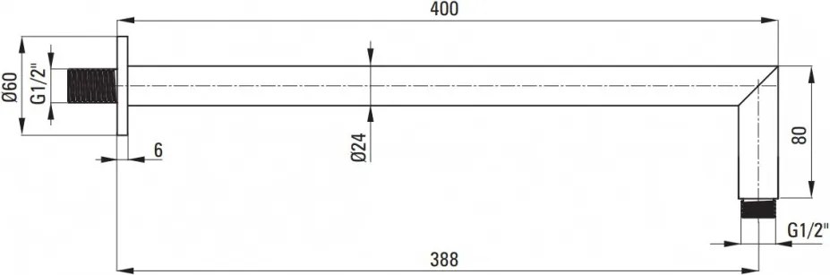 CASCADA Brat prindere - 400 mm Cod produs: NAC_D45K Finisaj: titan Tip duș : duș de perete