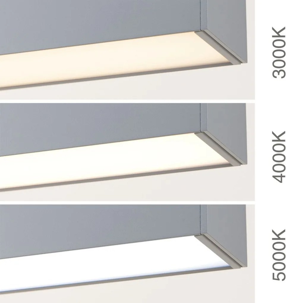 Lustra liniara aplicata/ suspendata LED CCT PALKKI 113cm, argintiu
