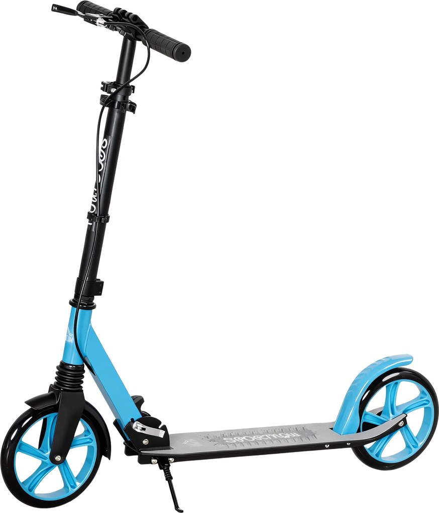 HOMCOM Trotinetă pliabilă pentru adulți și copii +14 ani Trotinetă cu ghidon reglabil 91,5x36,5x91-104 cm Albastru | Aosom Romania