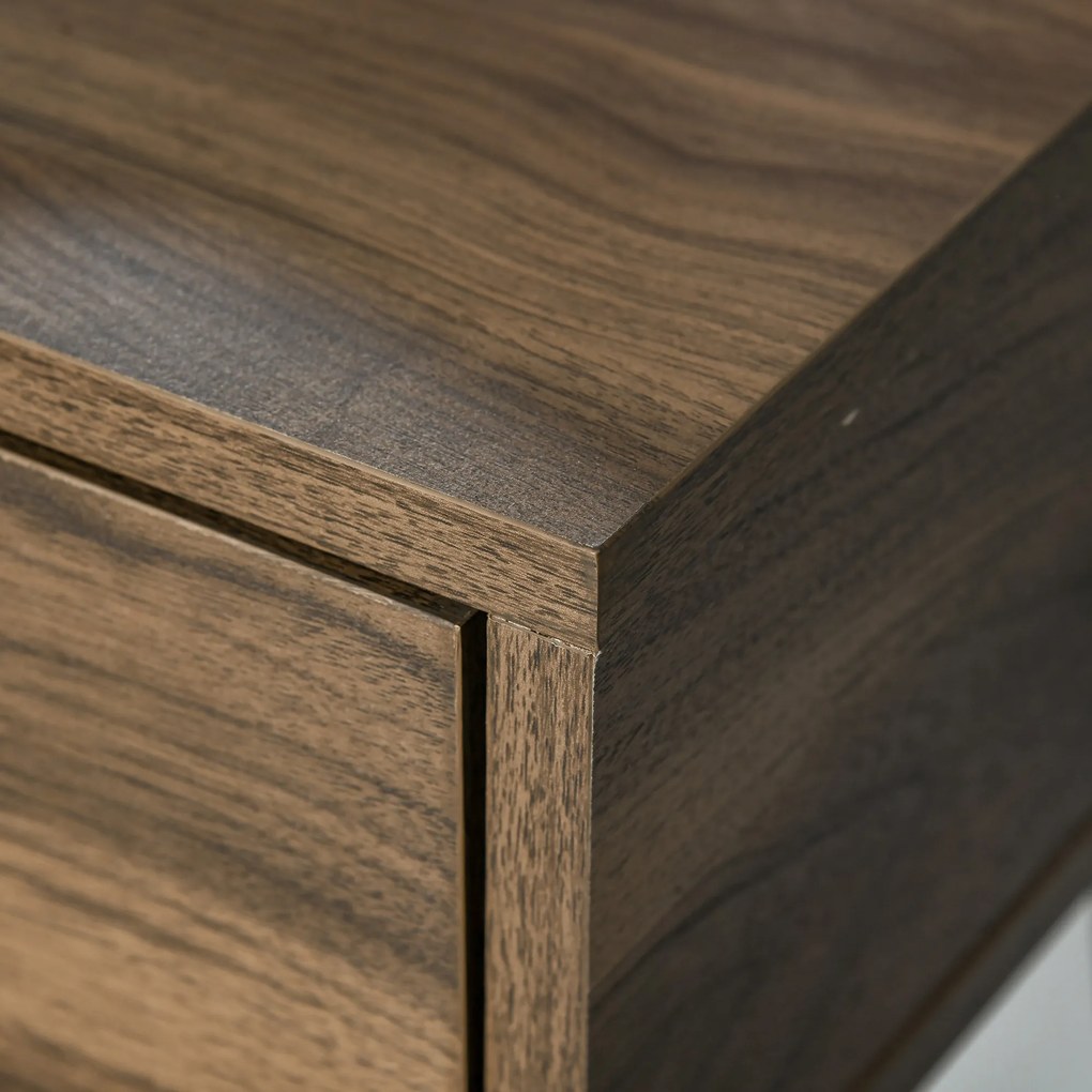 HOMCOM Masa de Machiaj in Stil Industrial, Set Masa de Toaleta cu Taburet si Oglinda de Machiaj, Postatie de Machiaj din Lemn si Metal pentru cameră