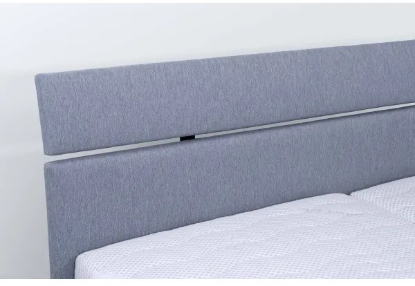 Pat tapițat ALIS 180x200 cm, gri deschis, cu spațiu de depozitare, fără saltea