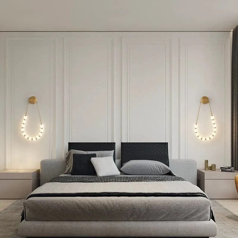 Aplică LED Modernă – 60W, 10 Surse, 3 Tipuri de Lumină, Design Auriu/Alb, 30×58×4 cm