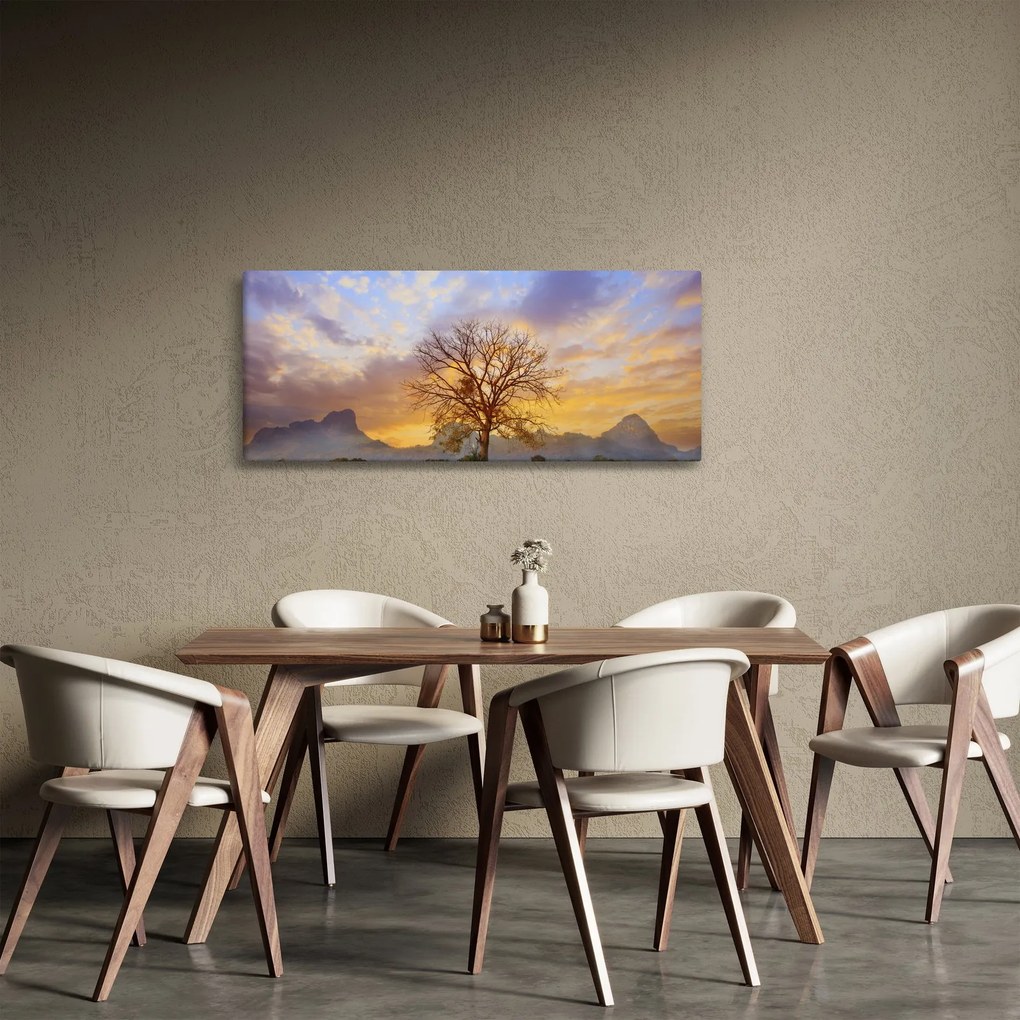 Tablou - Peisaj cu floarea soarelui (120x50 cm)