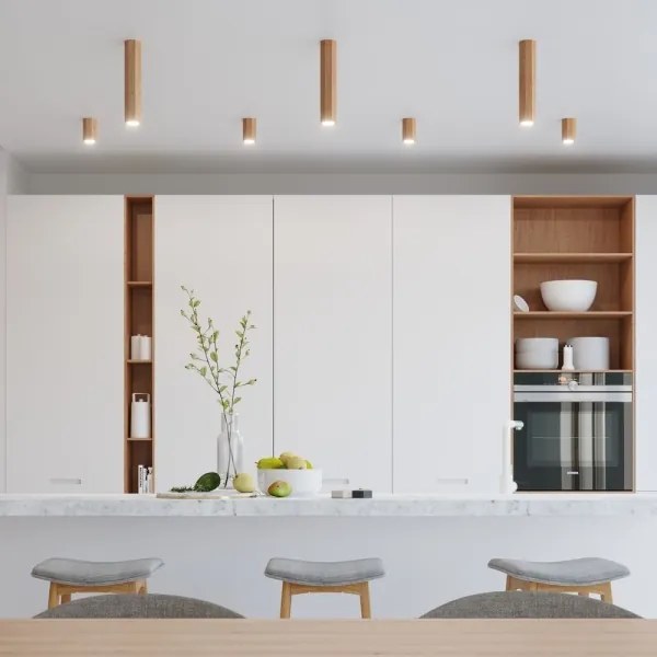 Spot ZEKE 1xGU10/40W/230V 30 cm stejar Sollux SL.1034