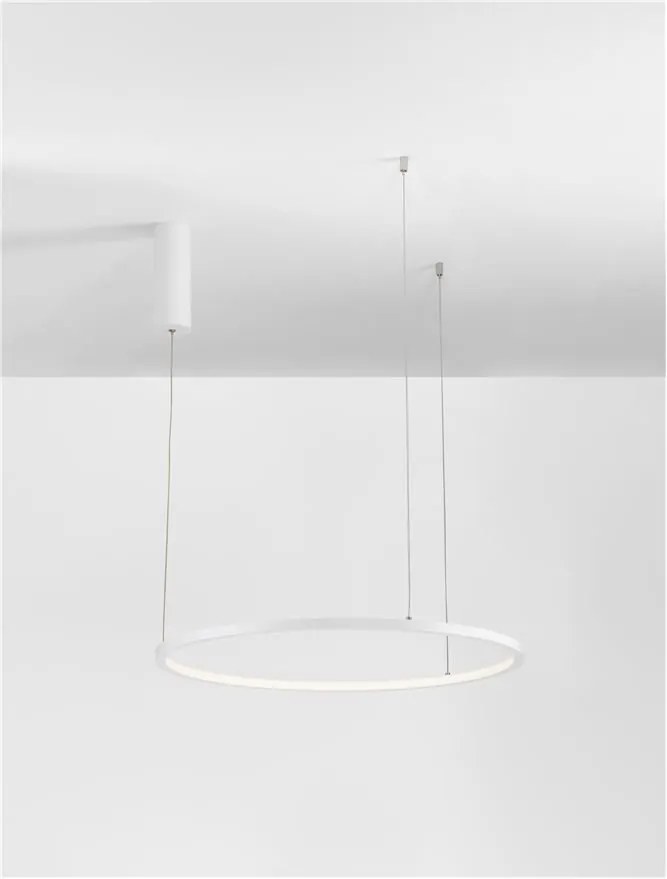 Lustra LED suspendata design modern circular TARQUIN D-60cm alba