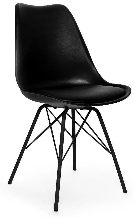 Set 2 scaune cu picioare din metal loomi.design Eco, negru