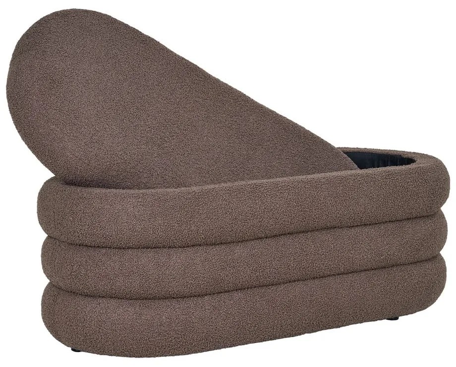 Bancă maro cu tapițerie din țesătură bouclé Dartford – House Nordic