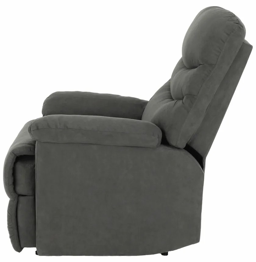 Fotoliu reglabil masaj, material textil catifea gri, LAMBERT