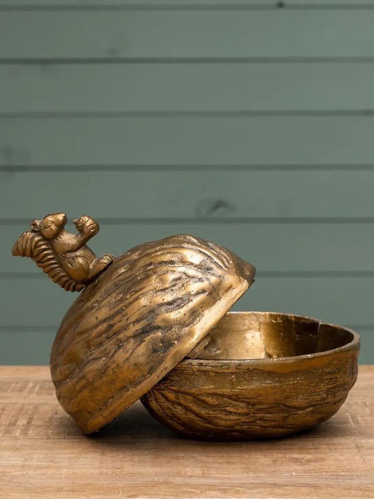 Cutie decorativa din aluminiu, cu model veverita
