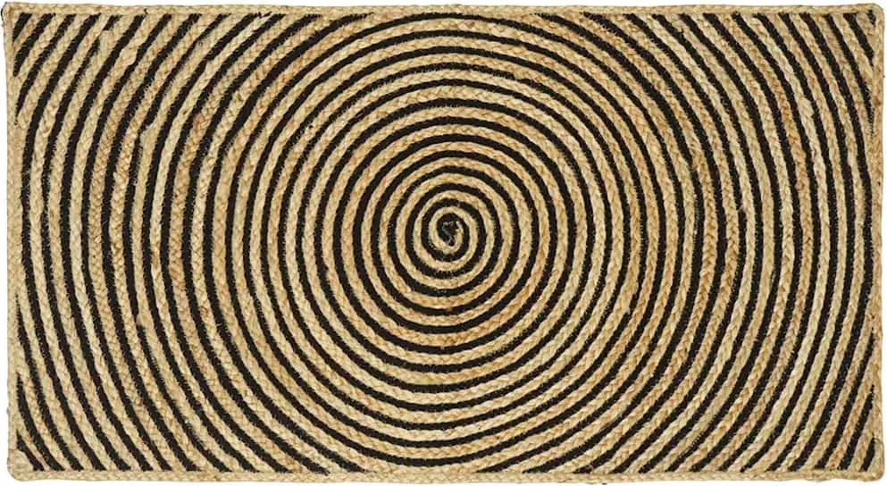vidaXL Covor Natural și Negru 60 x 110 cm Iută