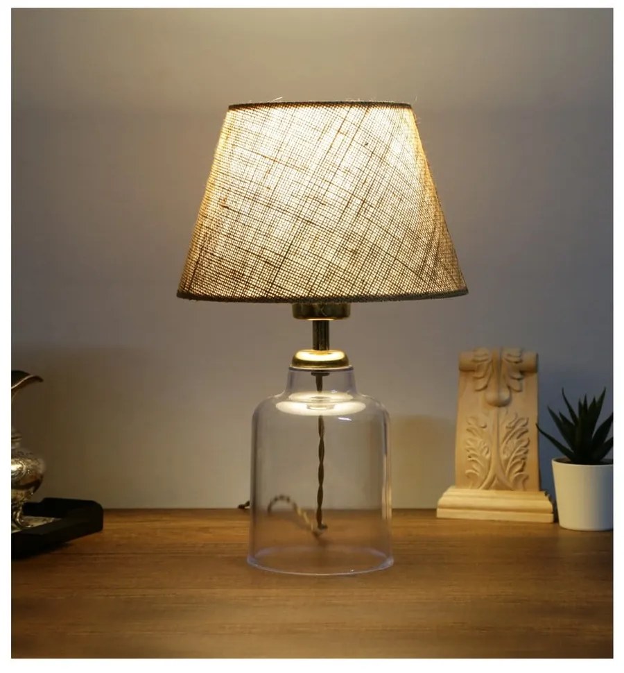 Veioză cu abajur textil (înălțime 30 cm) Baran – Opviq lights