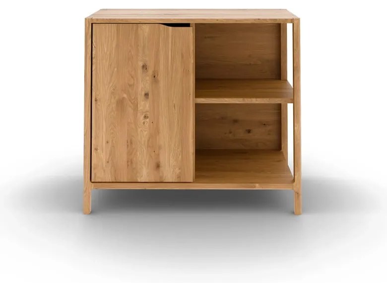 Dulap în culoare naturală din lemn de stejar 95x80 cm Twig – The Beds