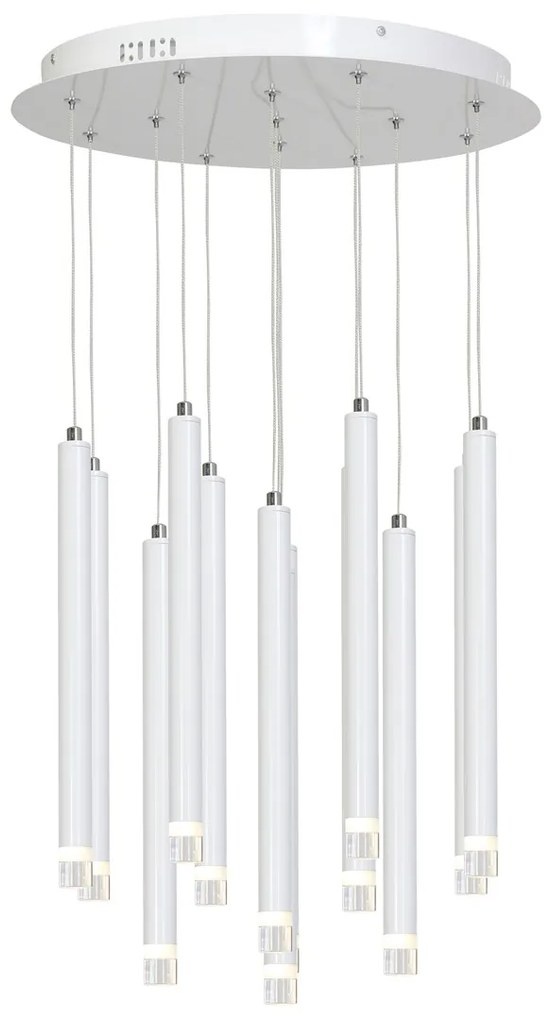 Lustra LED suspendata cu 13 pendule moderna ALBA alb