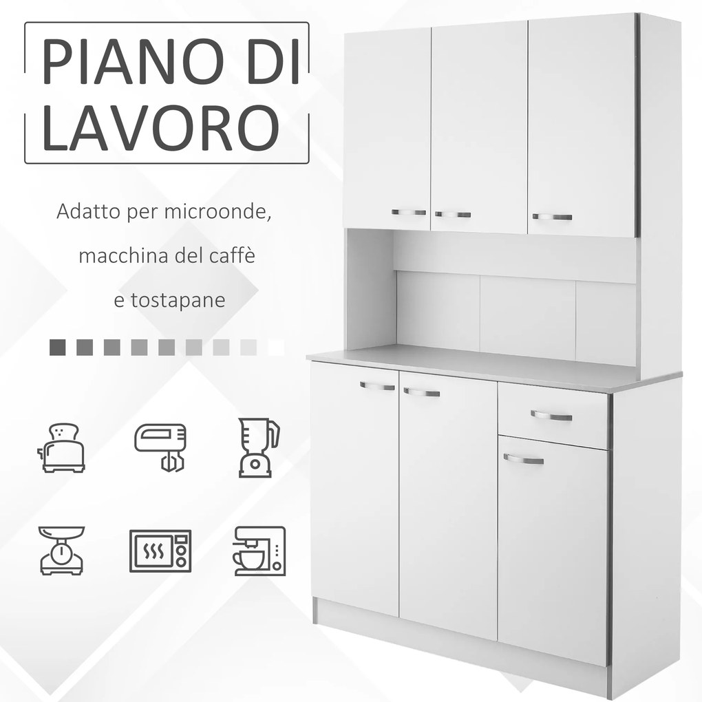 HOMCOM Dulap Suspendat de Bucătărie Albastru din Lemn Spațiu Amplu de Stocare 101x39x180cm Design Modern | Aosom Romania