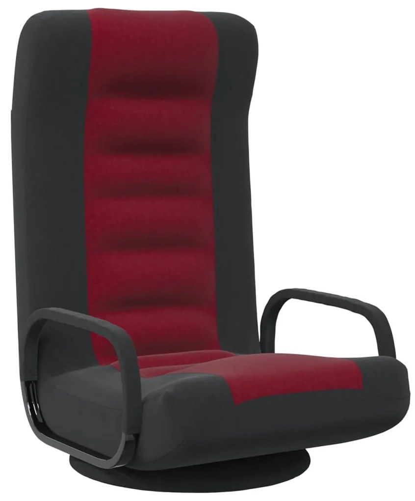 Scaun de podea pivotant, negru si rosu vin, material textil 1, black and wine red