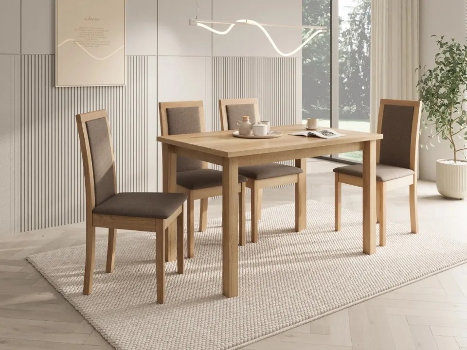 Scaun tapitat, din lemn, Nola IV, ADRK Furniture (Culoare: Alb / Opium 99)