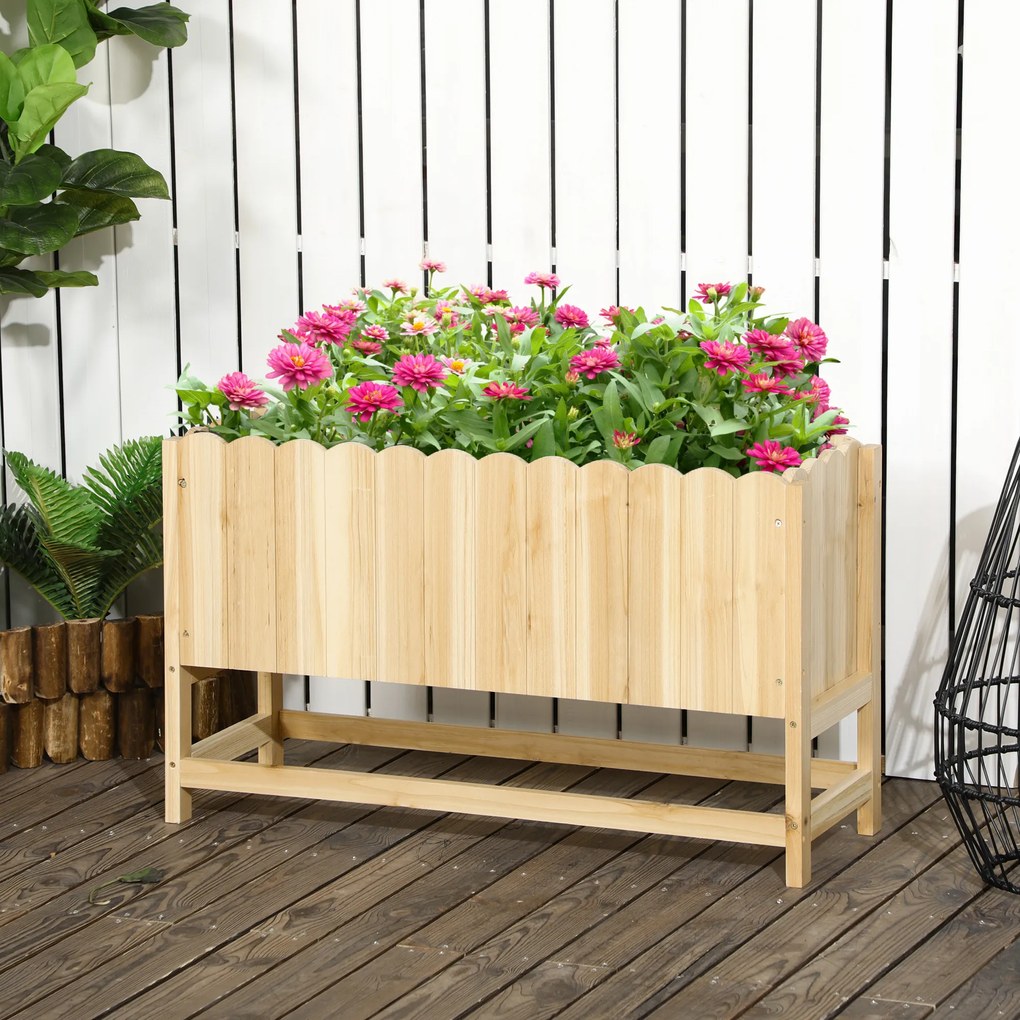 Jardiniera verticala Outsunny, lemn de brad cu orificiu de scurgere 86x30x50cm | Aosom Romania