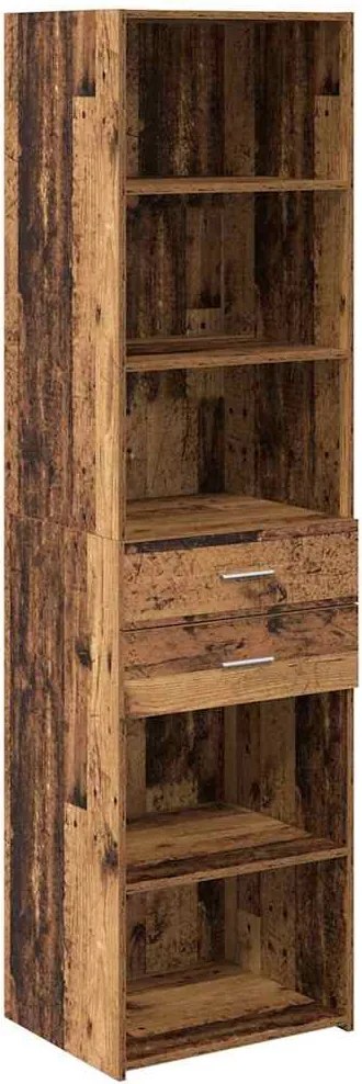 vidaXL Bufet cu sertar Lemn Vechi 50 x 42,5 x 185 cm Lemn compozit