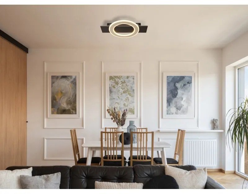 Plafoniera LED slim MDF maro JAYDEN