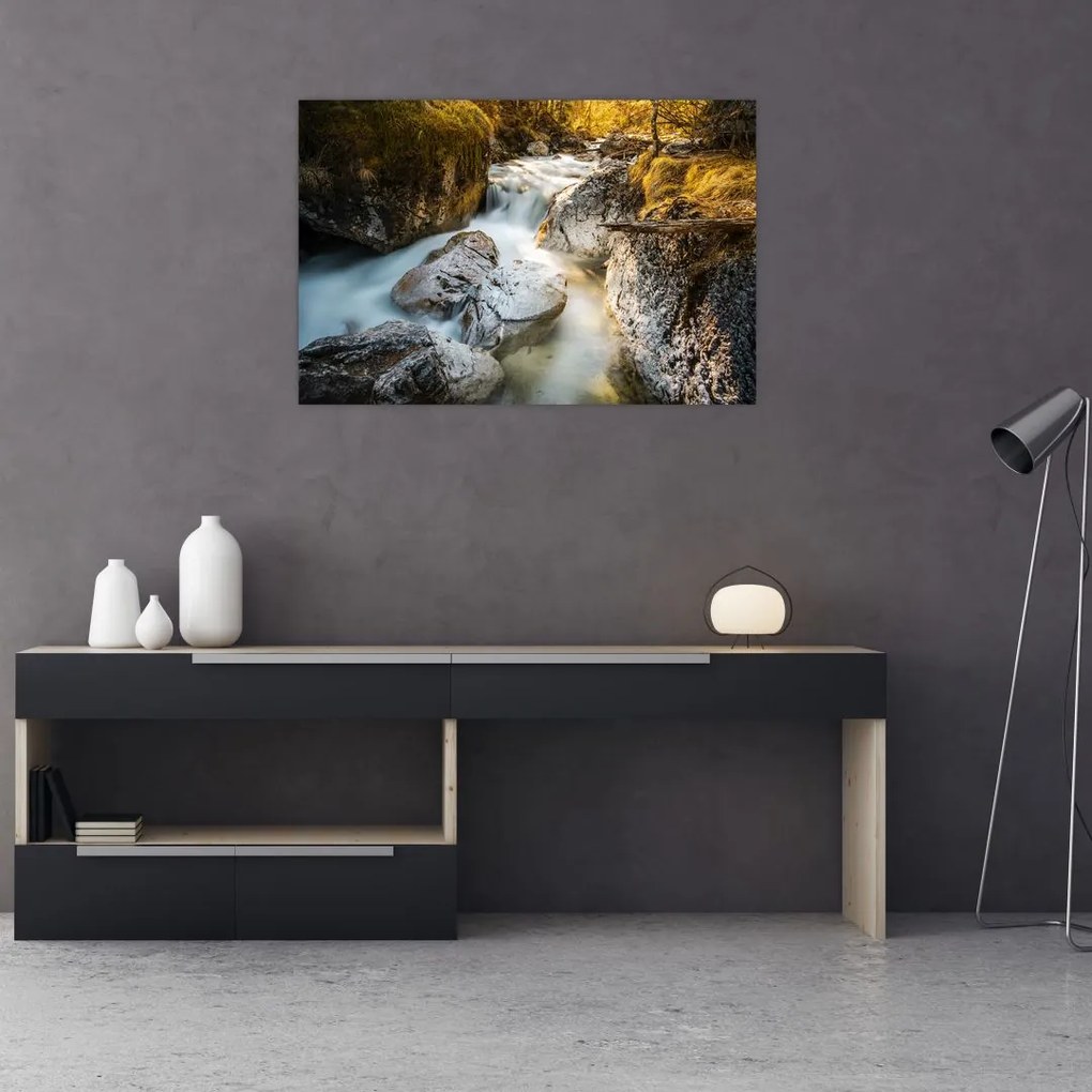 Tablou - Râul din pădure (90x60 cm)