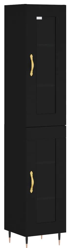 3199410 vidaXL Dulap înalt, negru, 34,5x34x180 cm, lemn prelucrat