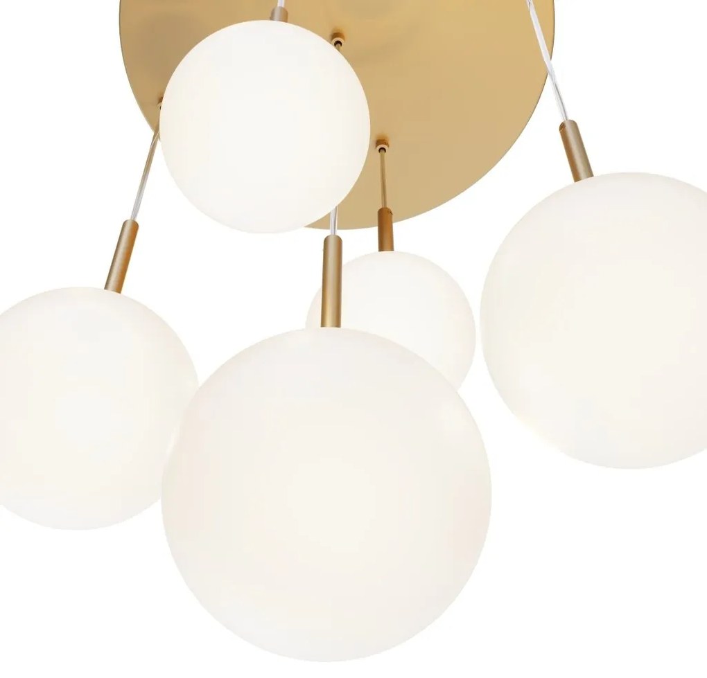 Lustra cu 5 pendule design modern Basic form auriu