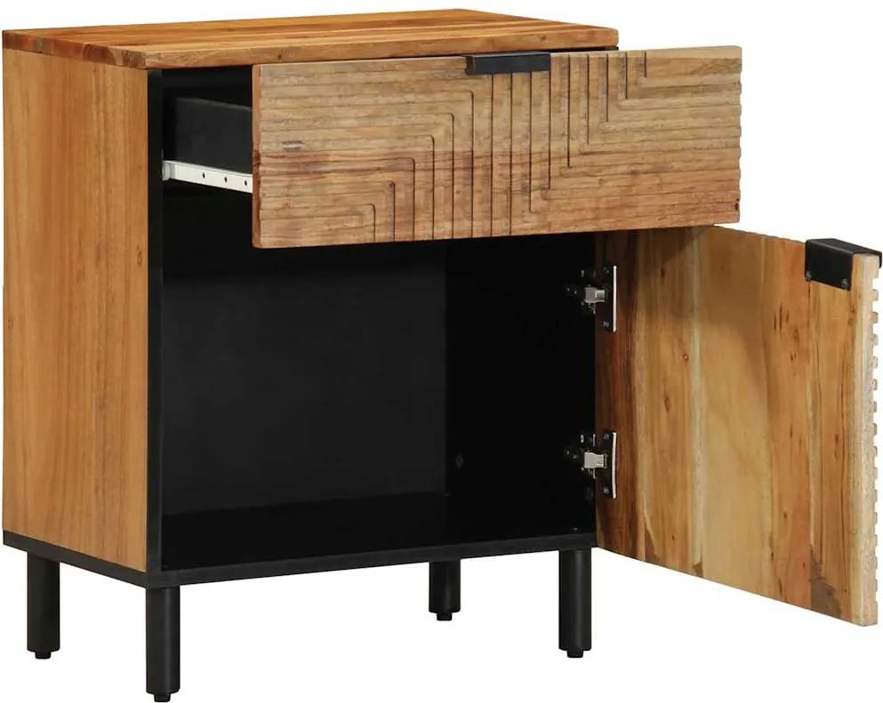 vidaXL Dulap de noapte Maro 50 x 33 x 60 cm Lemn masiv de acacia