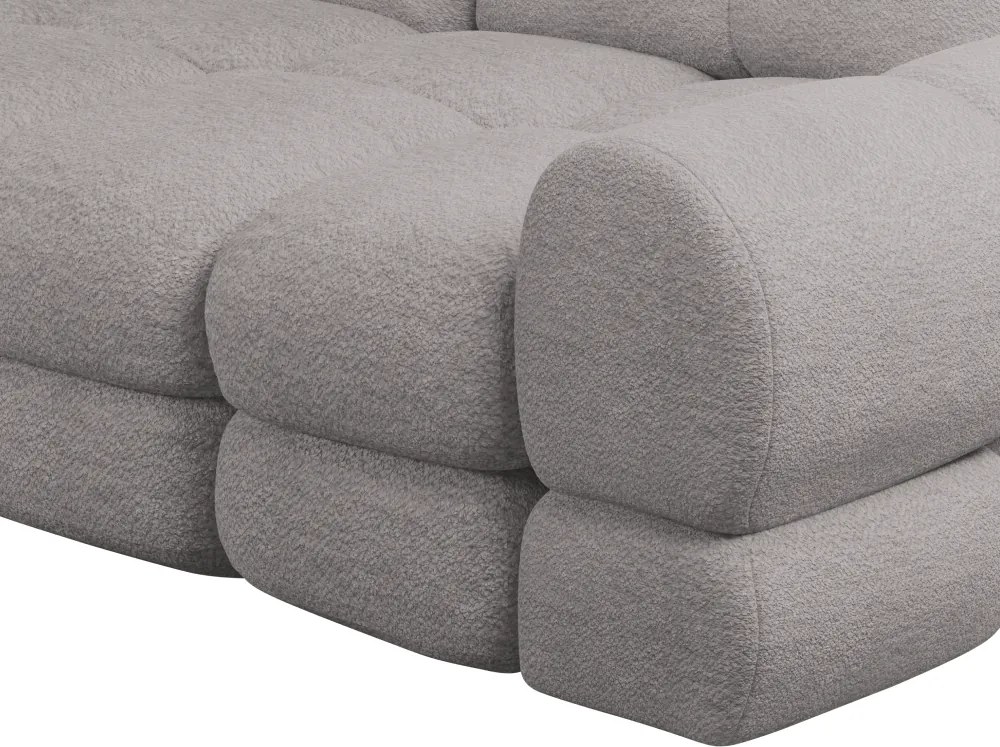 Set canapea extensibilă cu funcţie de extensie electrică, bej-gri Taupe, pe stânga, TOLLO L ROH