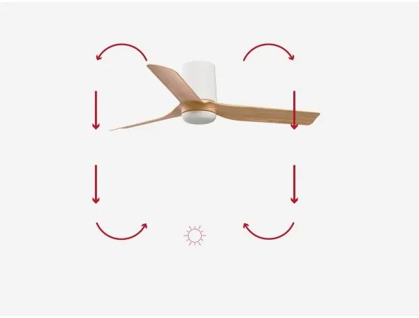 Ventilator de tavan FARO 33833 MINI PUNT TUB S maro/alb d. 90 cm + telecomandă