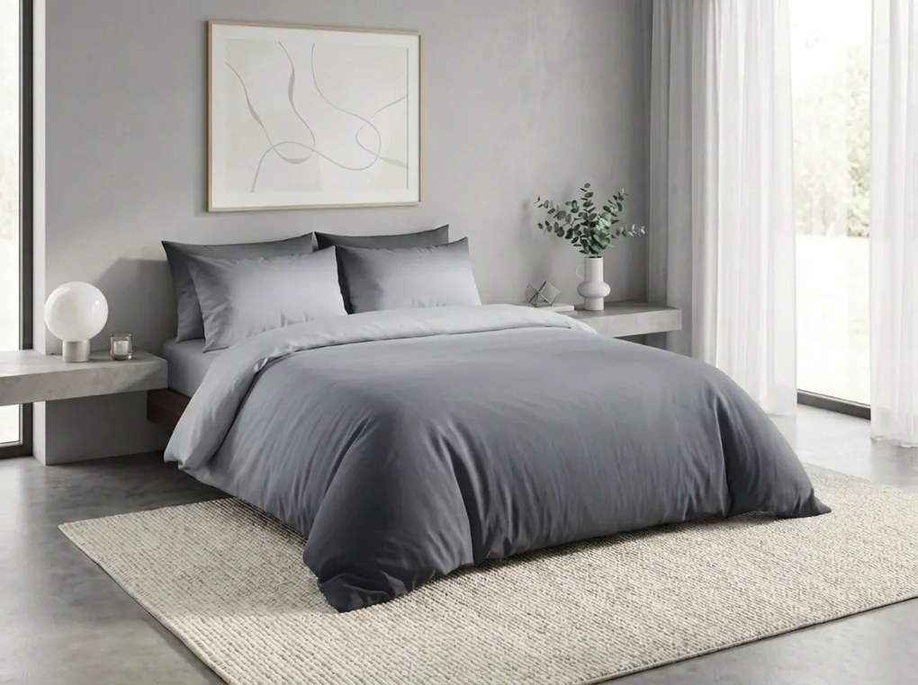 Lenjerie de pat din bumbac OMBRE gri Dimensiune lenjerie de pat: 2 buc 70 x 90 cm | 200 x 220 cm