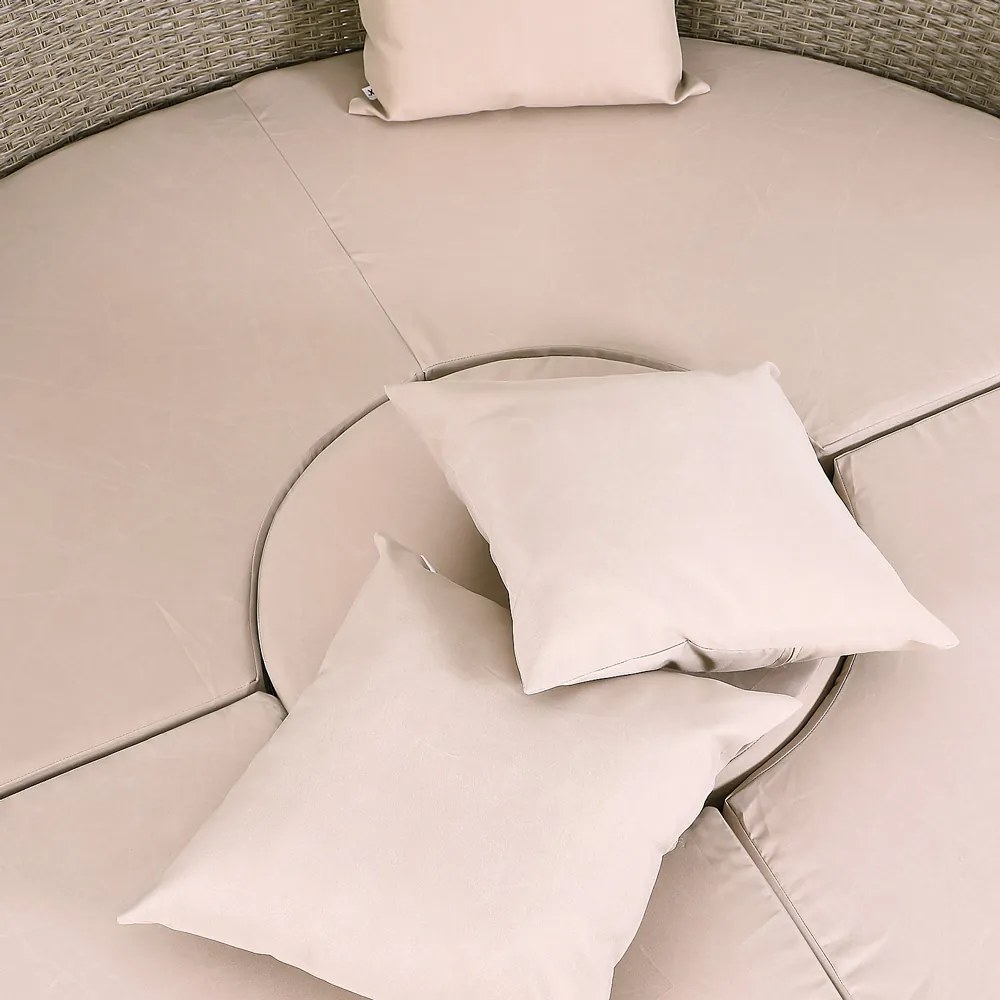 Deuba Sezlong de ratan de gradina LAZY - crem 185 cm