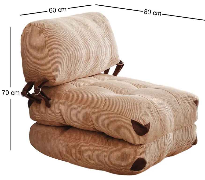 Fold Scaun Kadife Camel