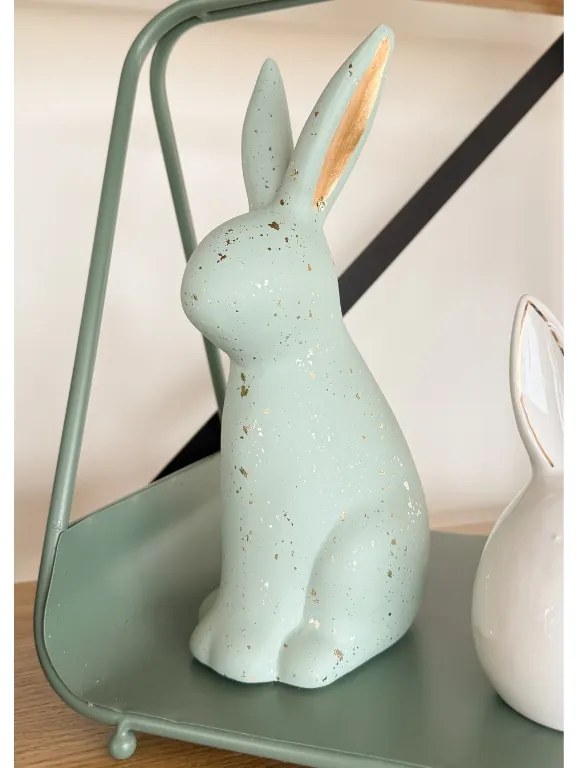 Iepuras ceramic GOLD FLECKS 24,5 cm verde - mai multe variante