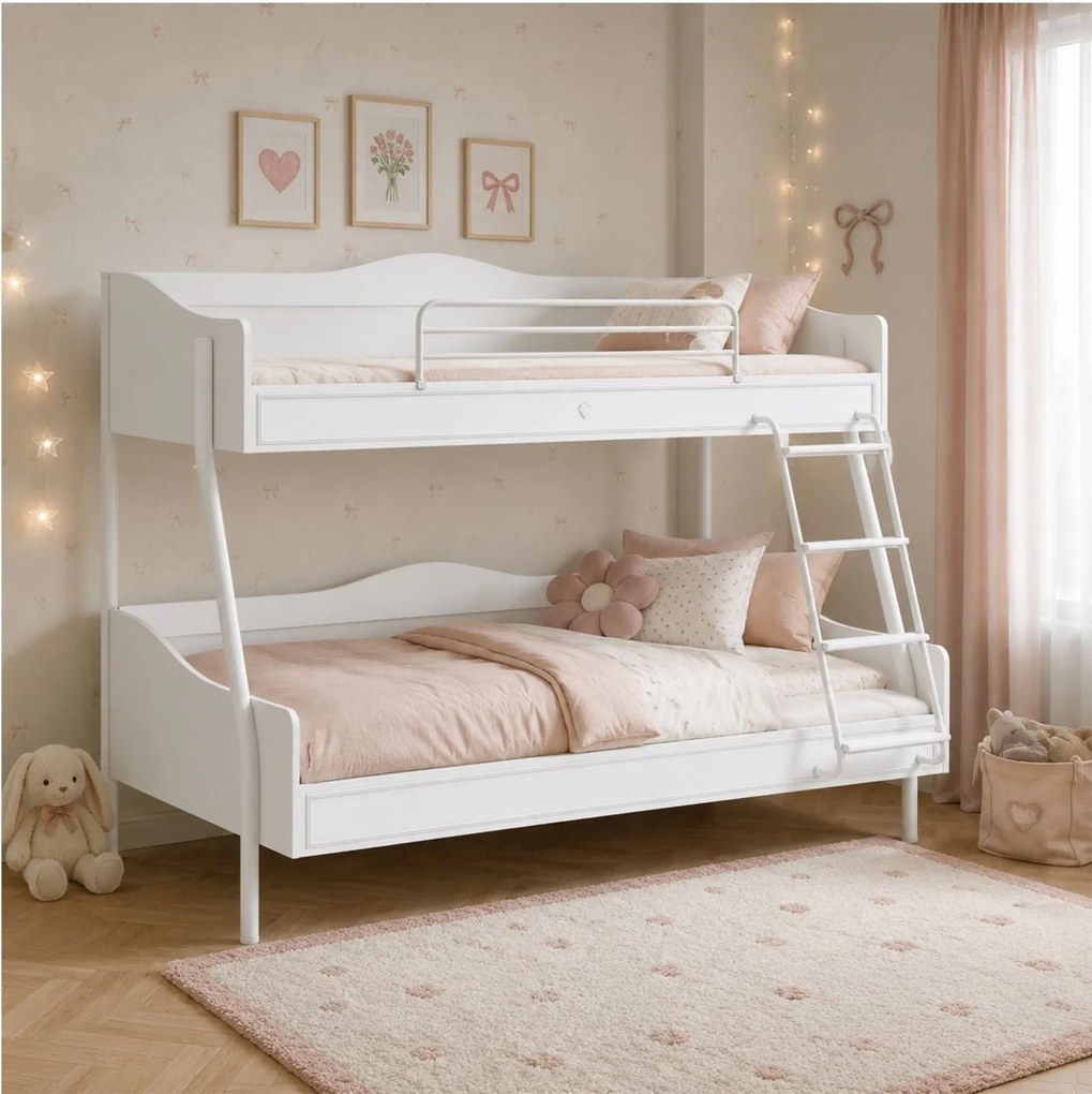 Pat etajat pentru copii, Colectia Romantic (90x 200-120x200 cm)