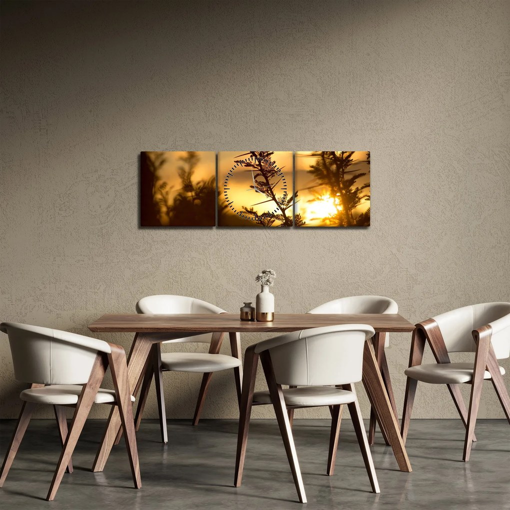 Tablou - Apus de soare (cu ceas) (90x30 cm)