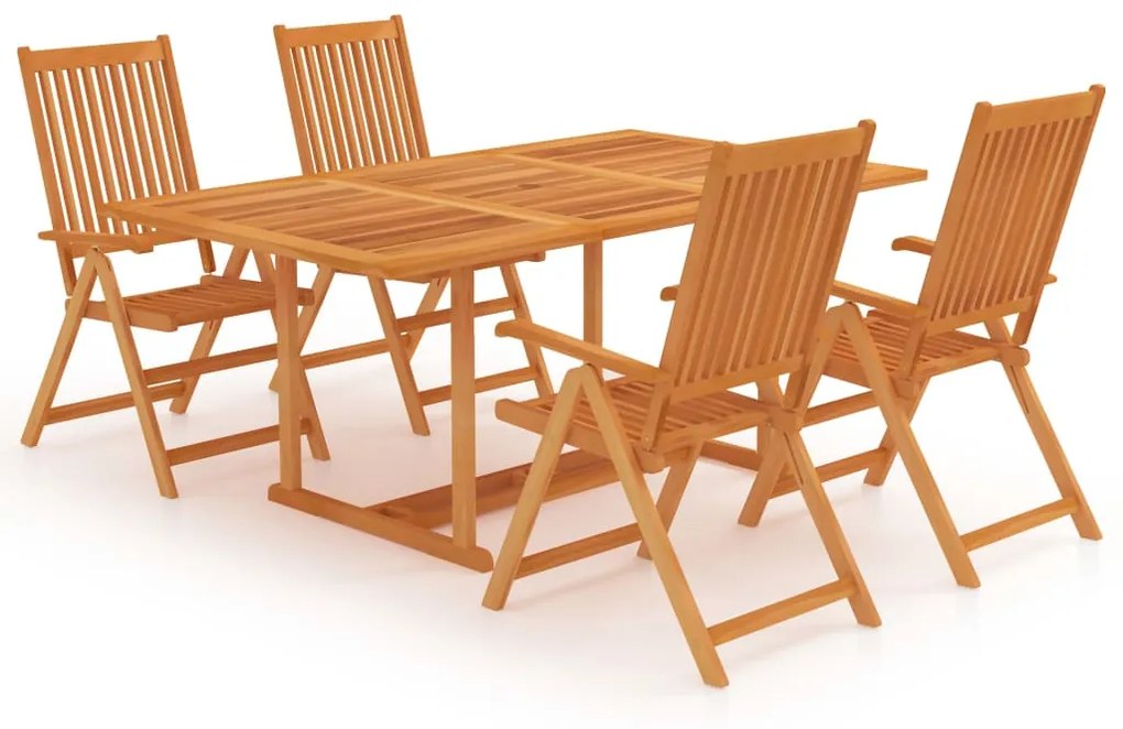 vidaXL Set mobilier de grădină, 5 piese, lemn masiv de tec