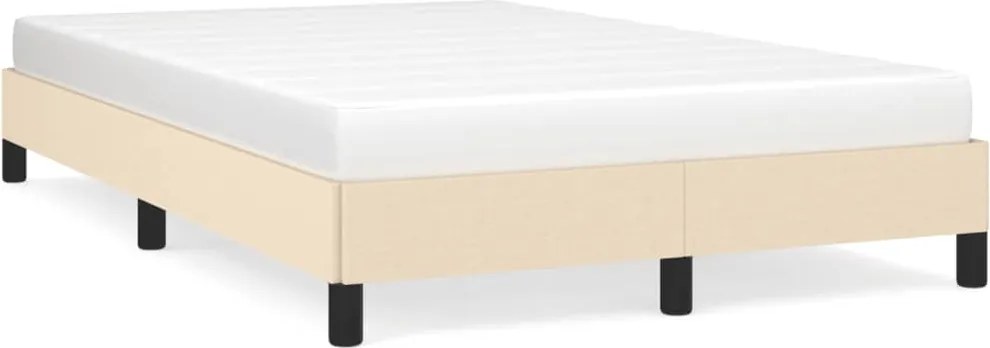 vidaXL Cadru de pat fără saltea cremă 120x190 cm țesătură
