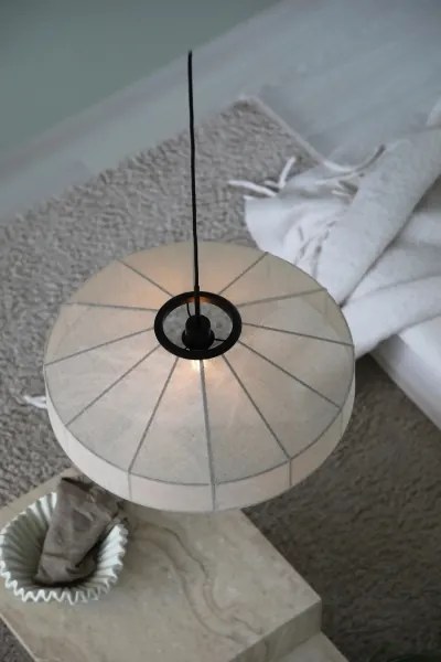 Markslöjd 108955 - Lampă suspendată pe cablu ALIA 1xE27/60W/230V, diam. 57 cm, crem/negru