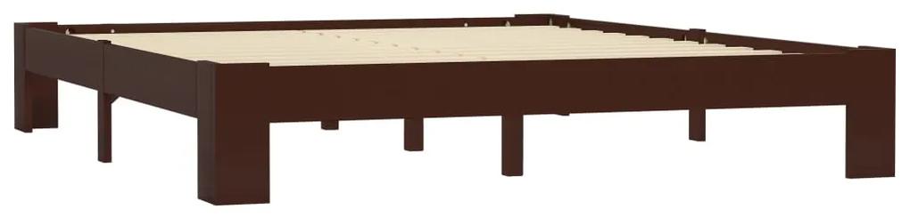283303 vidaXL Cadru de pat, maro închis, 180 x 200 cm, lemn masiv de pin