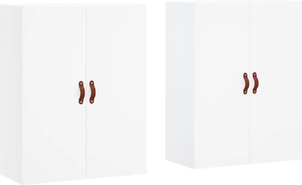 vidaXL Dulapuri cu montaj pe perete, 2 buc, alb, 69,5x34x90 cm