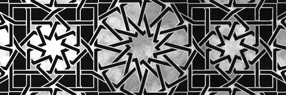Tablou mozaic oriental alb-negru
