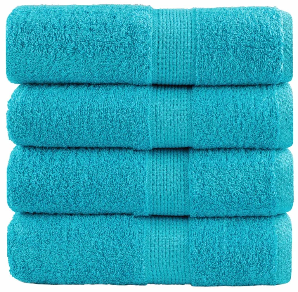 vidaXL Prosoape oaspeți premium SOLUND 4 buc turcoaz 30x50 cm 600 gsm