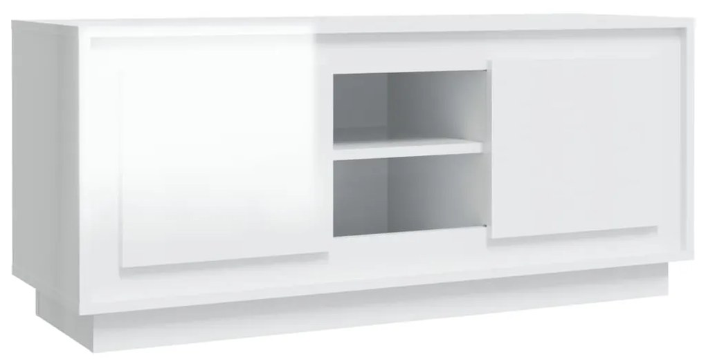 819862 vidaXL Comodă TV, alb extralucios, 102x35x45 cm, lemn prelucrat